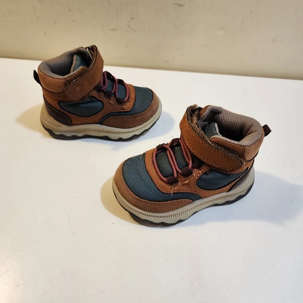 Oshkosh Kids Brown and Blue Hiking Boots